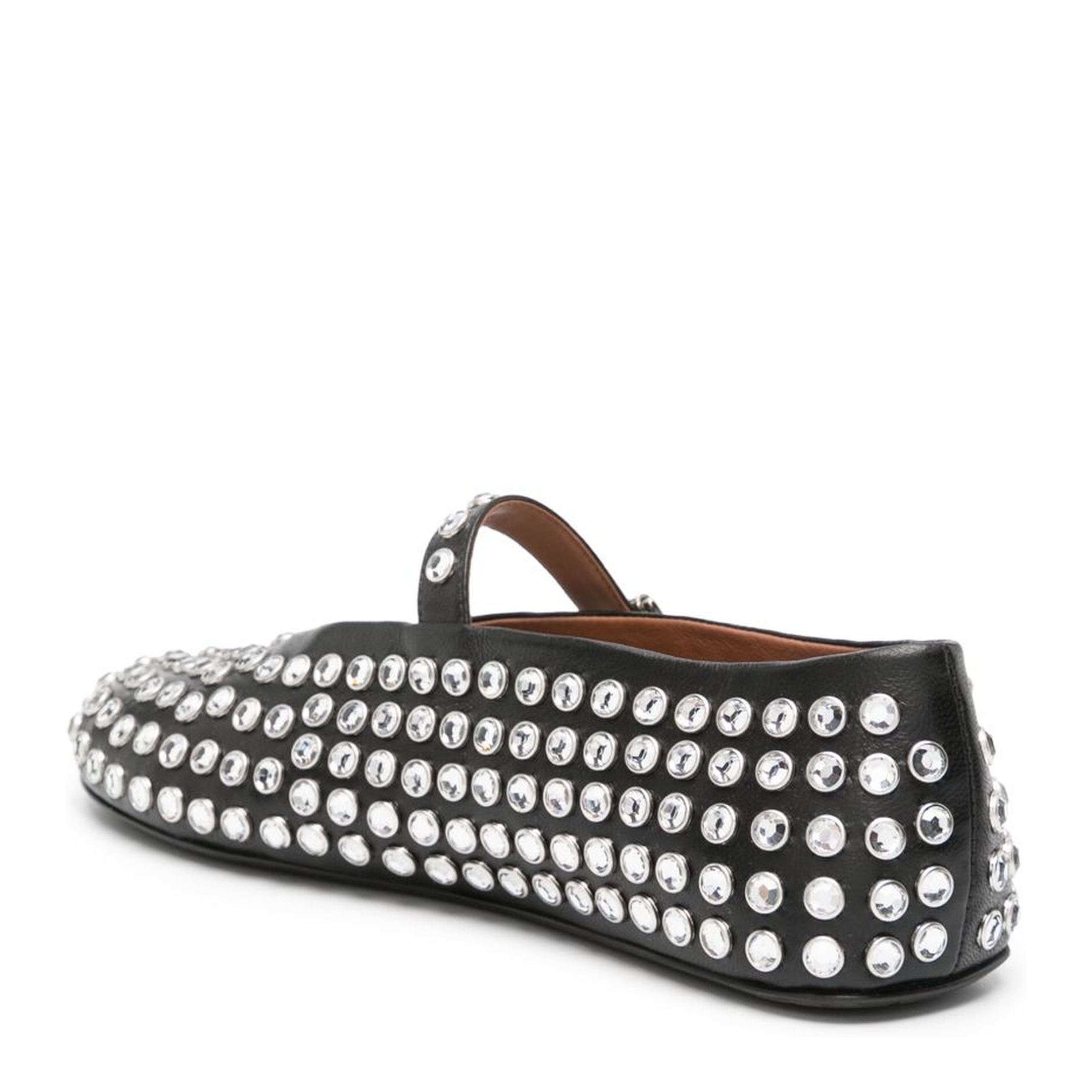 Noir Strass Lambskin Ballet Flats - Image 3