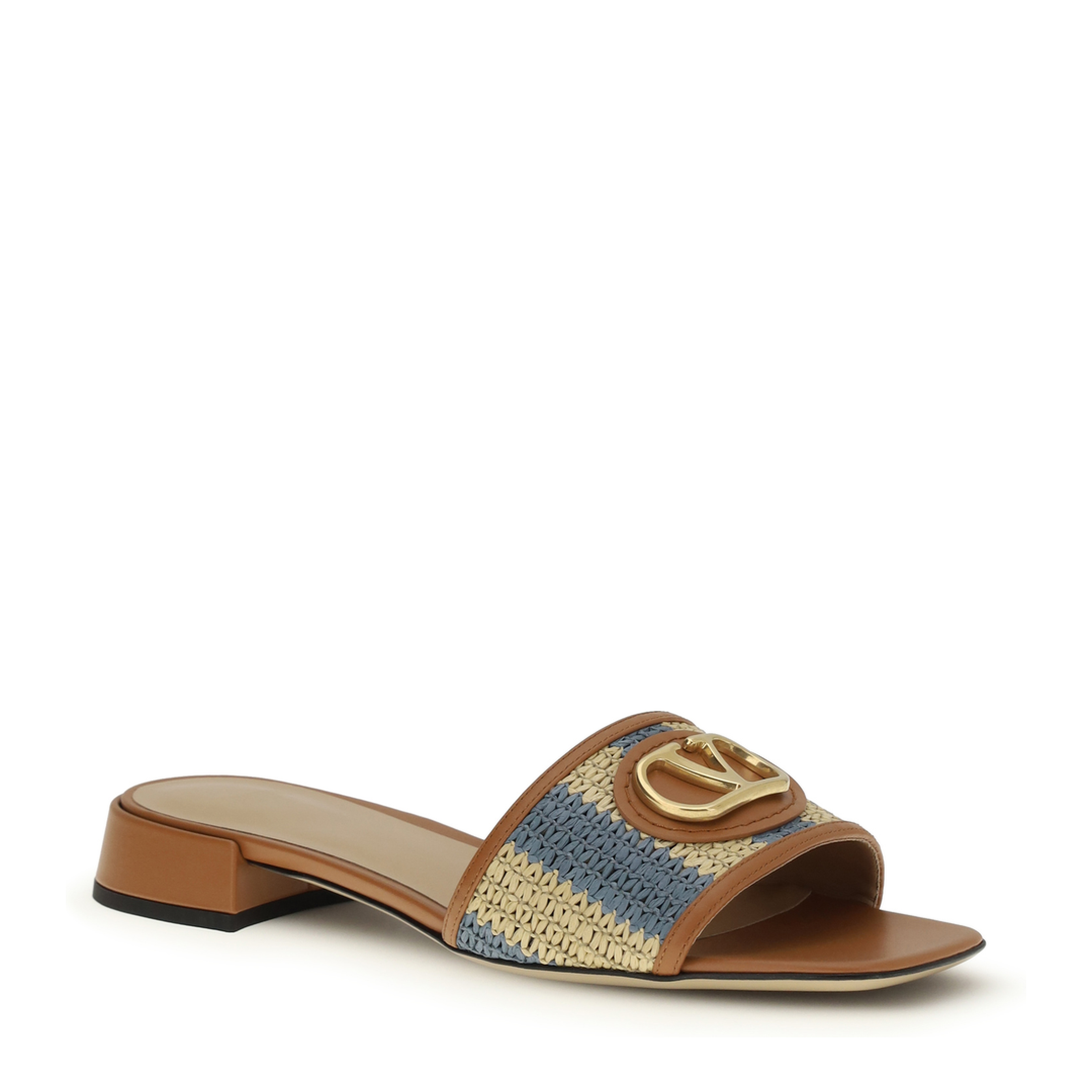 VLogo Signature Raffia Slide Sandals - Image 2