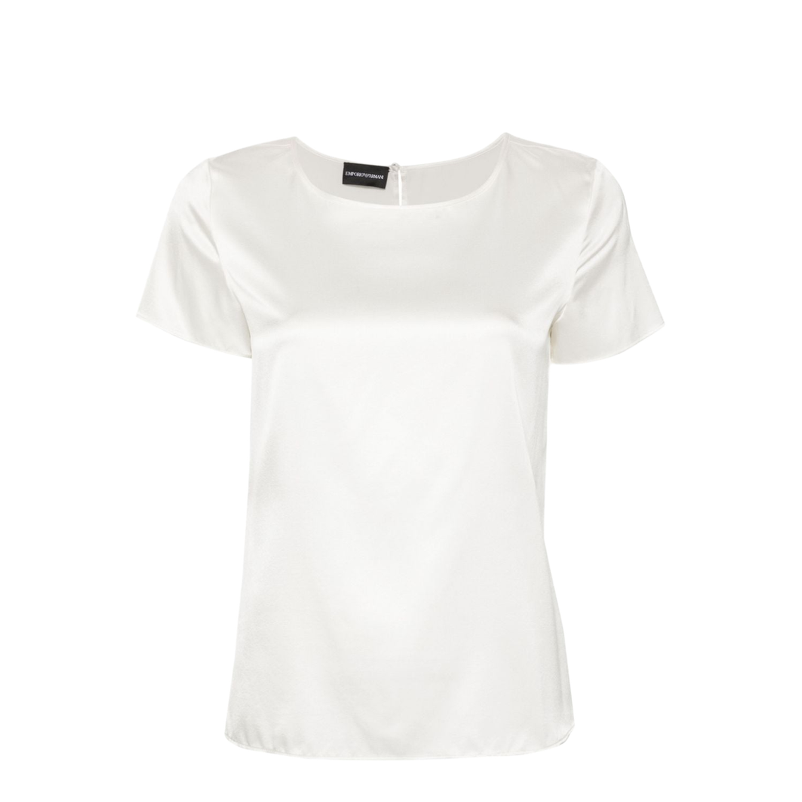 White Stretch-Silk Satin Weave Top - Image 1