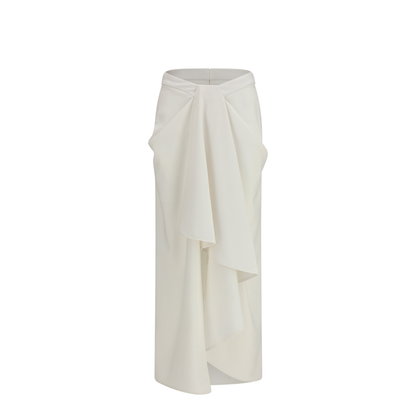 Long Draped Wool and Mohair Skirt - Image 1