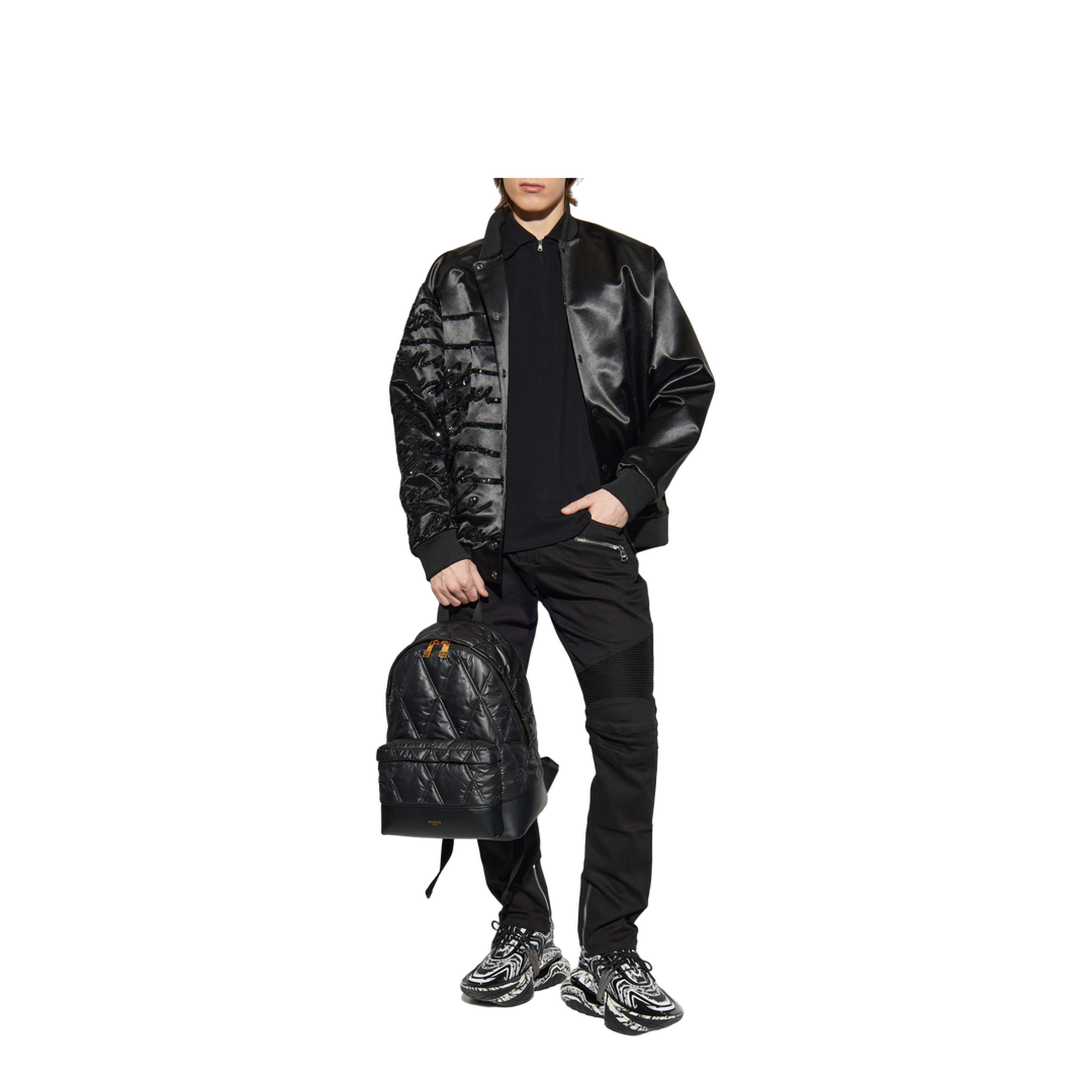 Cotton Polo with Patch Cotton Black - Image 1