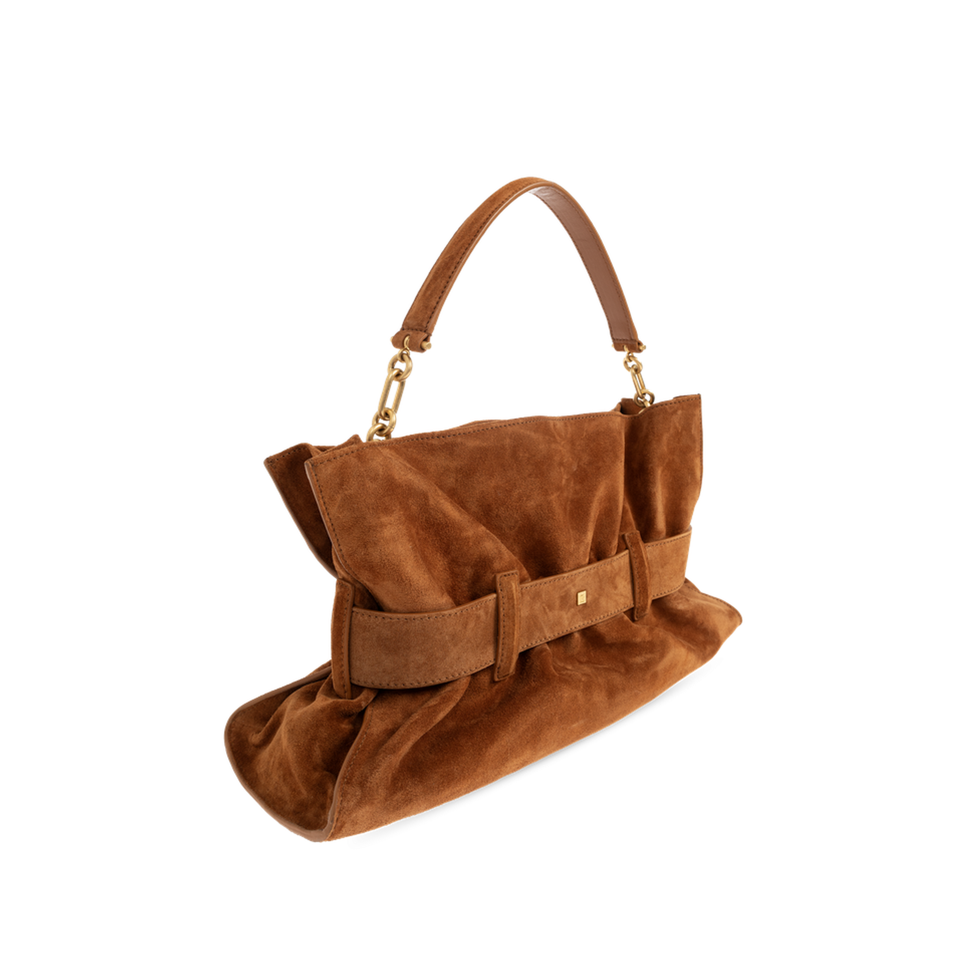 Anthem Medium Suede Leather Handbag - Brown - Image 4