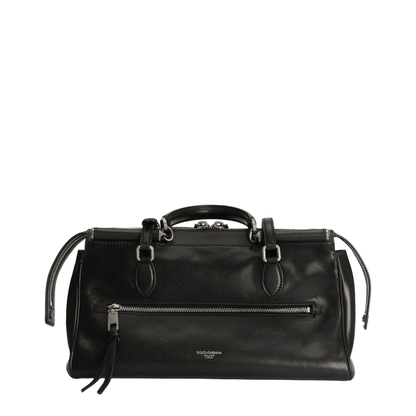 Vittoria Medium Calfskin Top Handle Bag - Black - Image 3