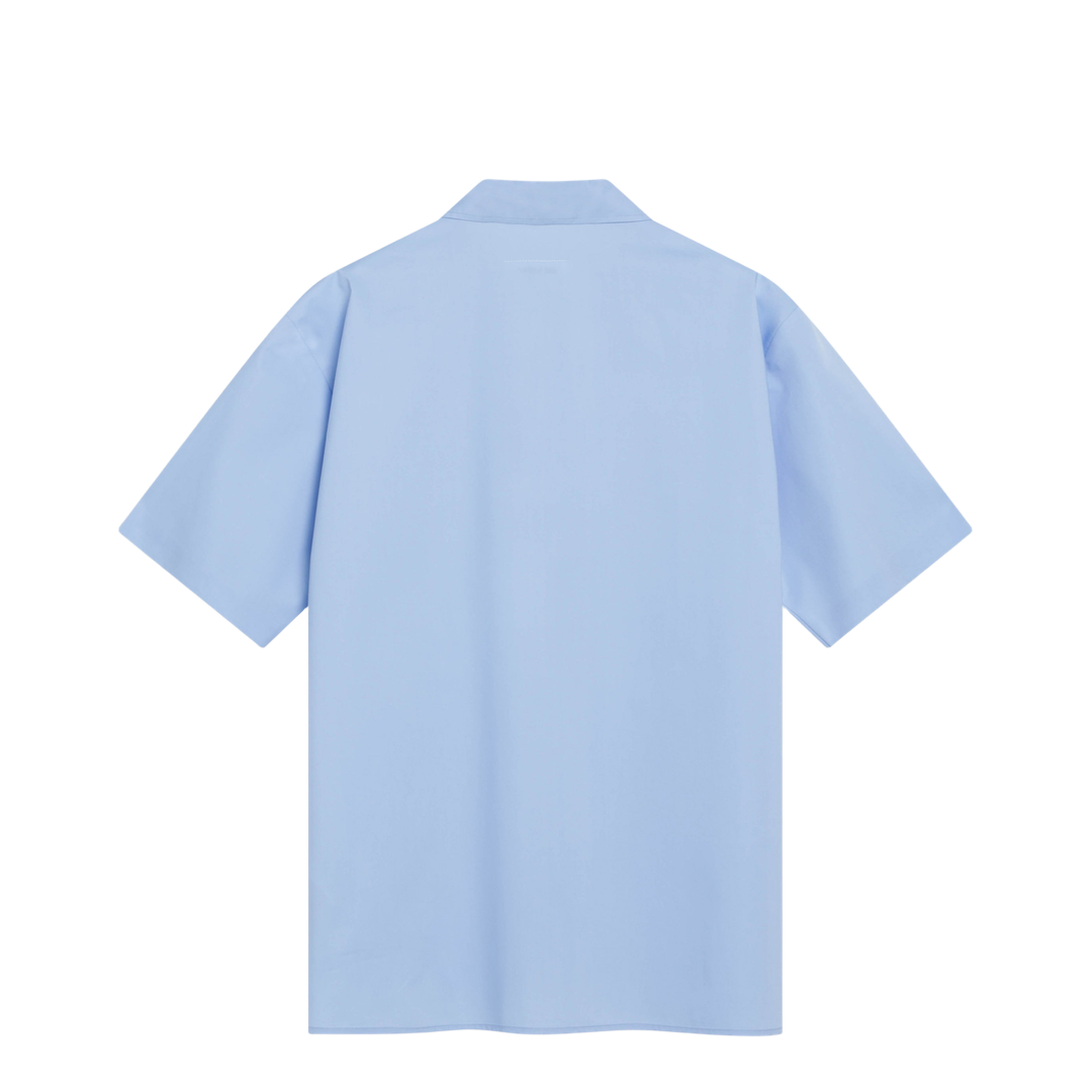 Short-sleeve poplin shirt with reinforcements, light blue - Image 2