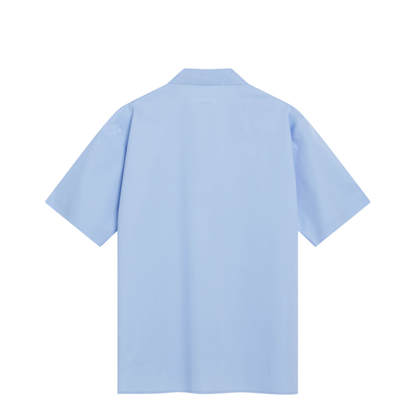 Short-sleeve poplin shirt with reinforcements, light blue - Image 2