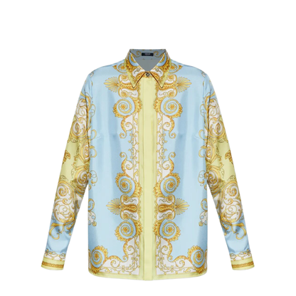 Baroque-Printed Silk Shirt - Image 1
