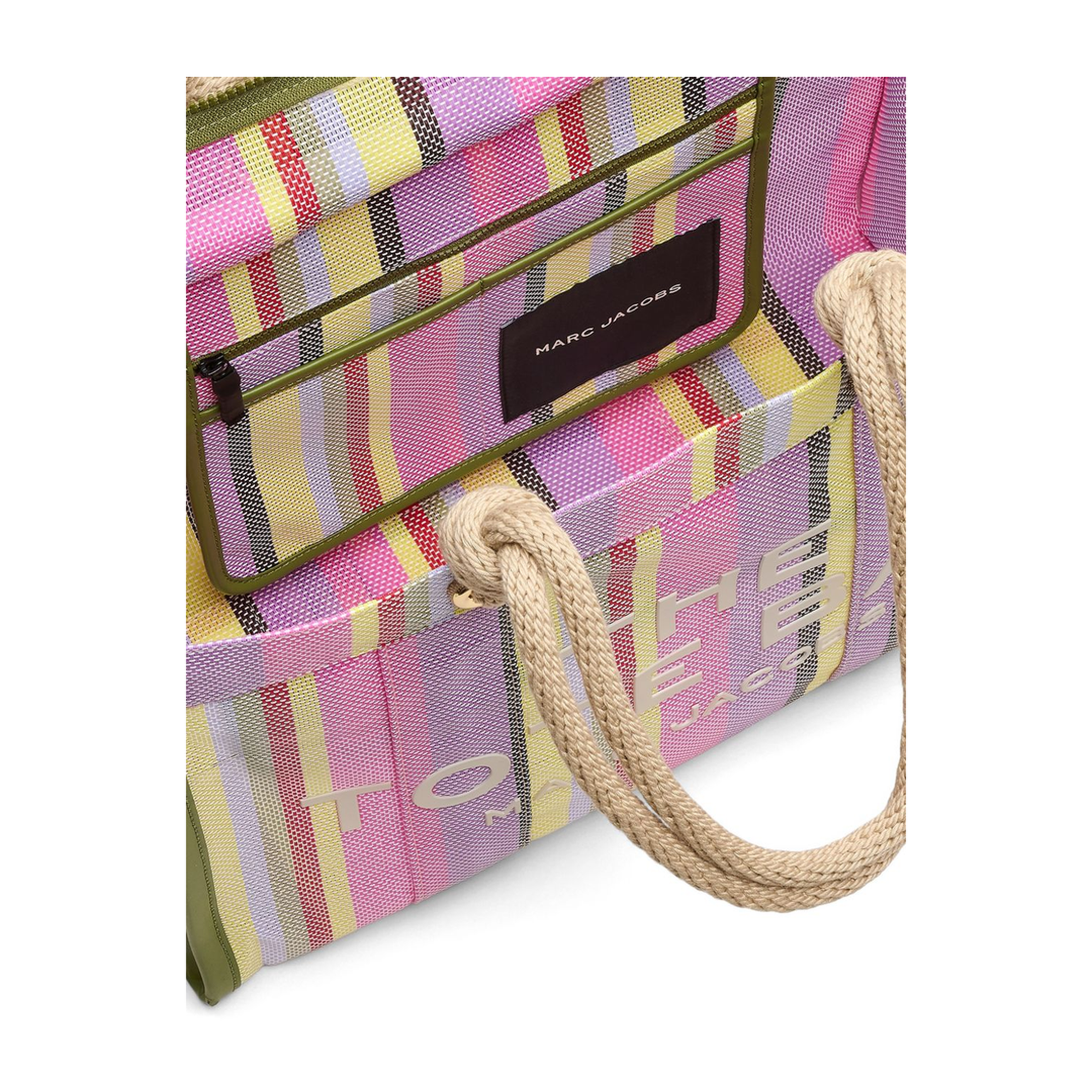 The Stripe Mesh Large Tote Bag - Purple Multicolor - Image 3