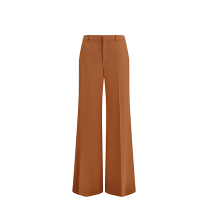 High Waisted Flared Cotton Pants - Image 1