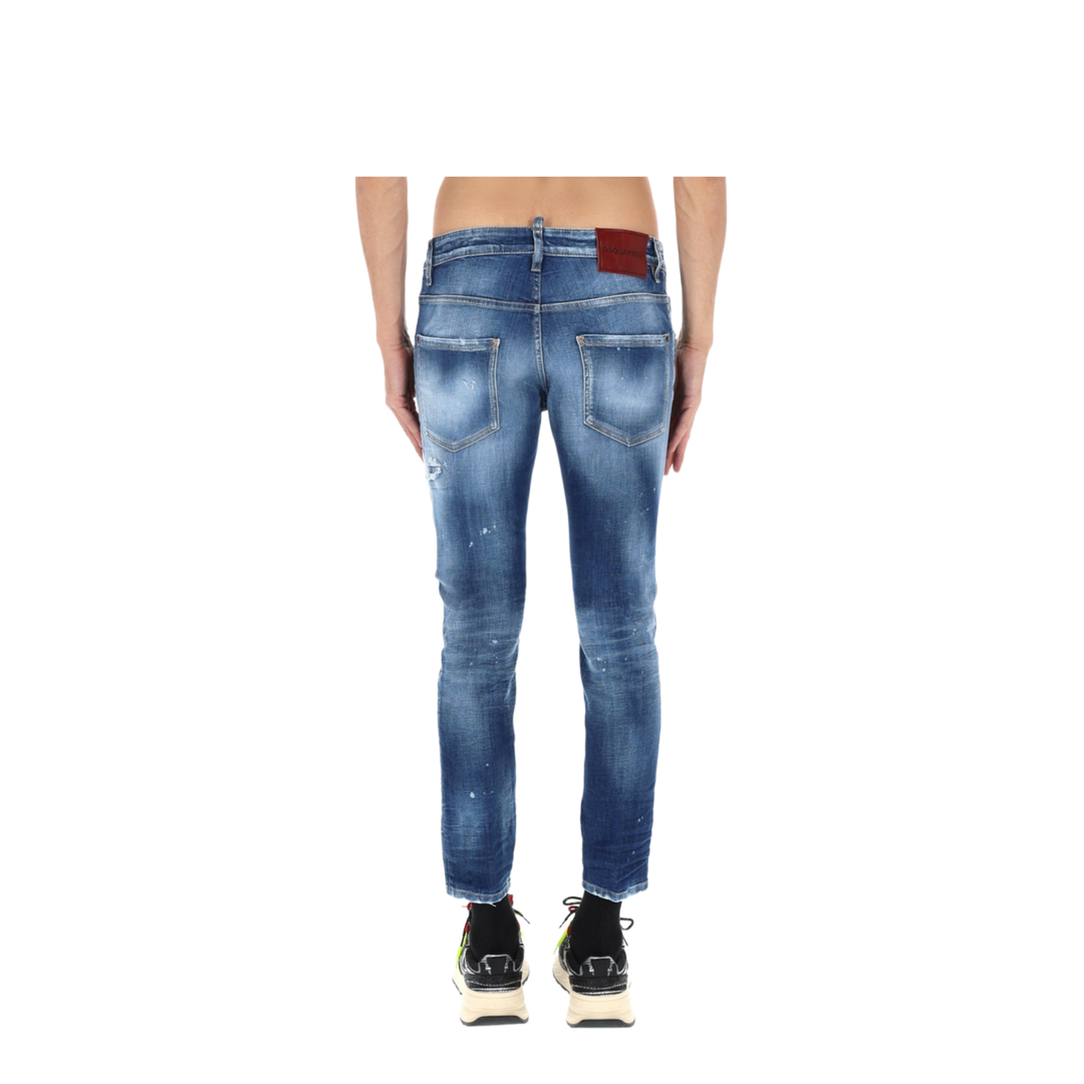 Skater Jeans in Medium Blue with Destroyed Details - Image 5