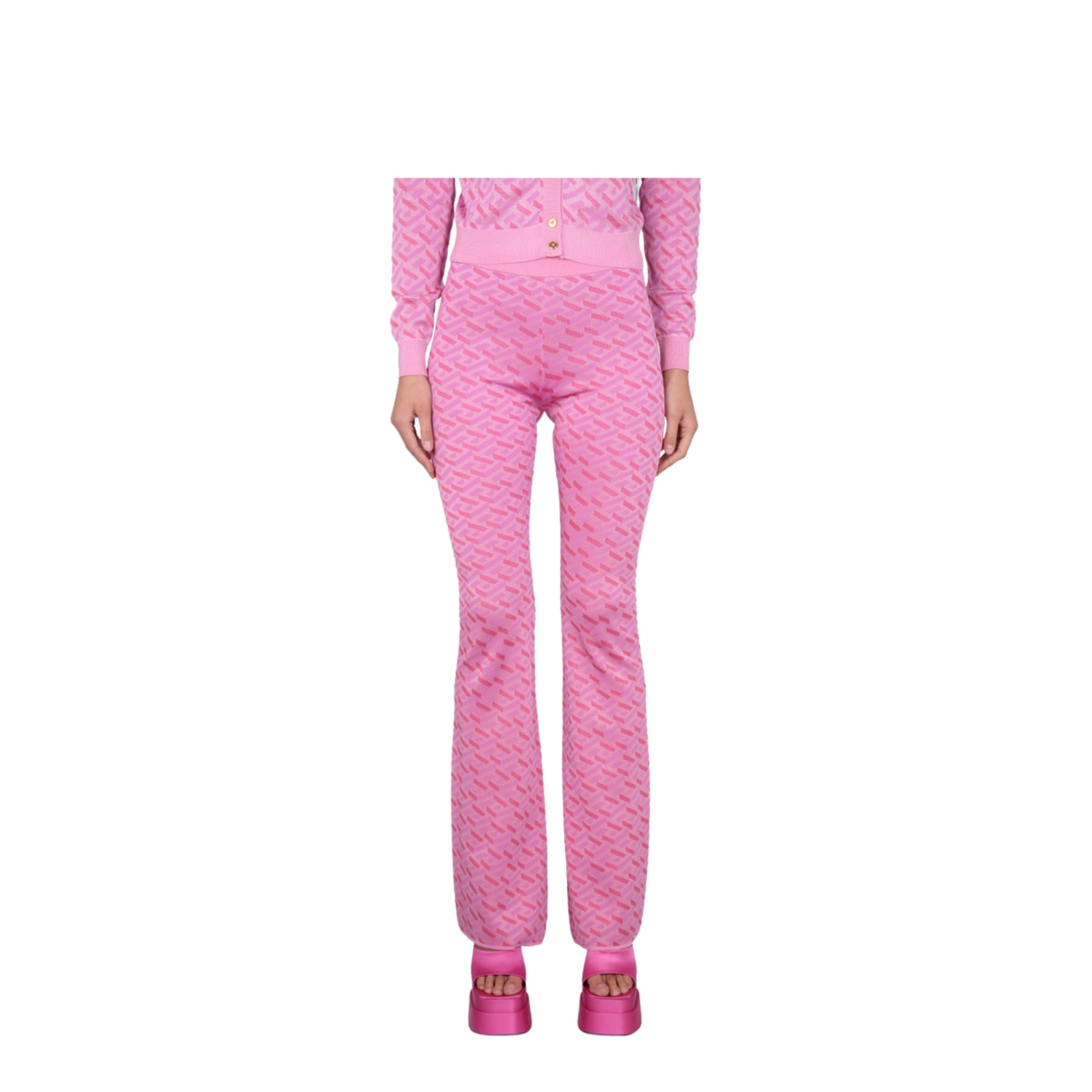 23 SS Jacquard Pants with Greek Print - Image 1