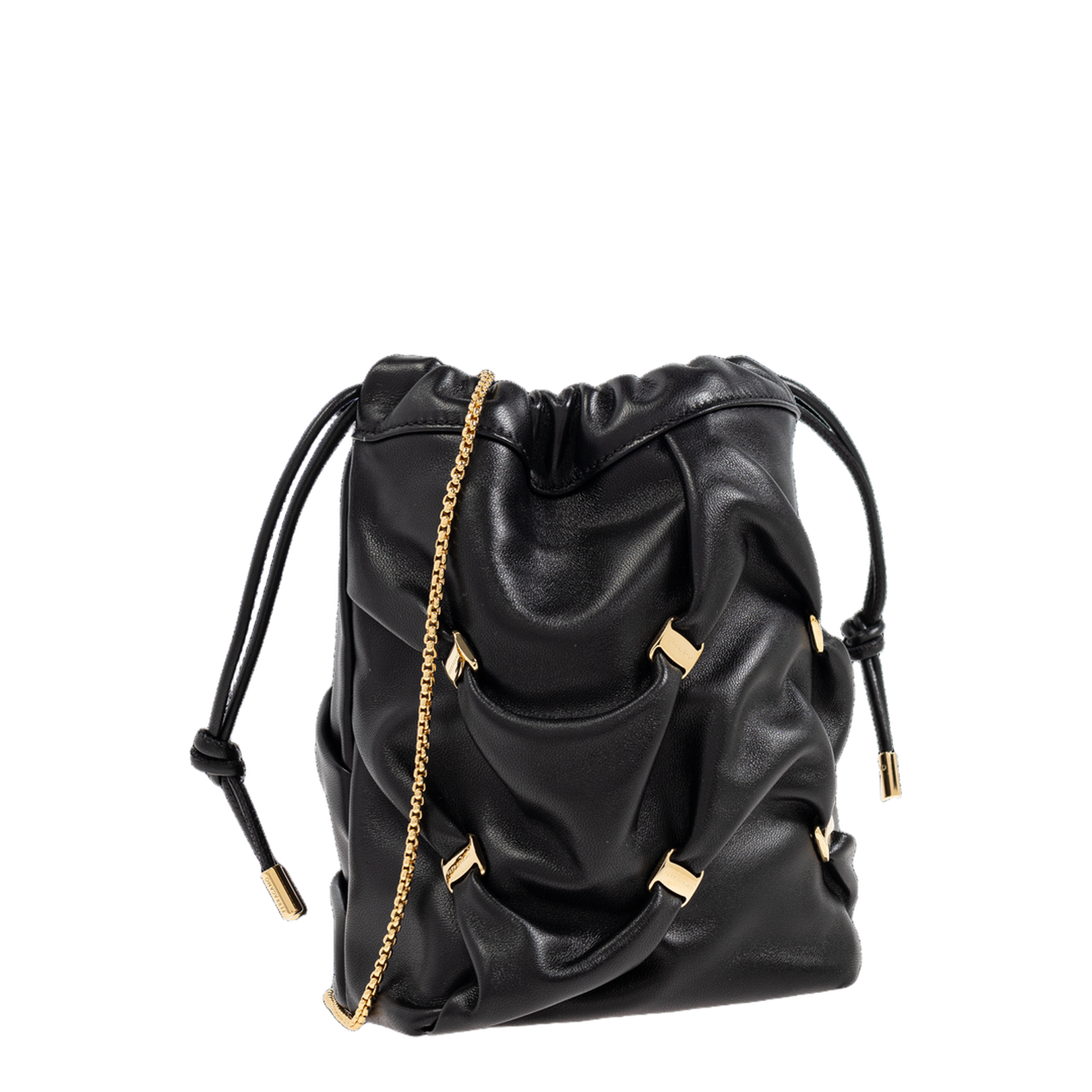 Elegant Black Bucket Shoulder Bag - Image 4