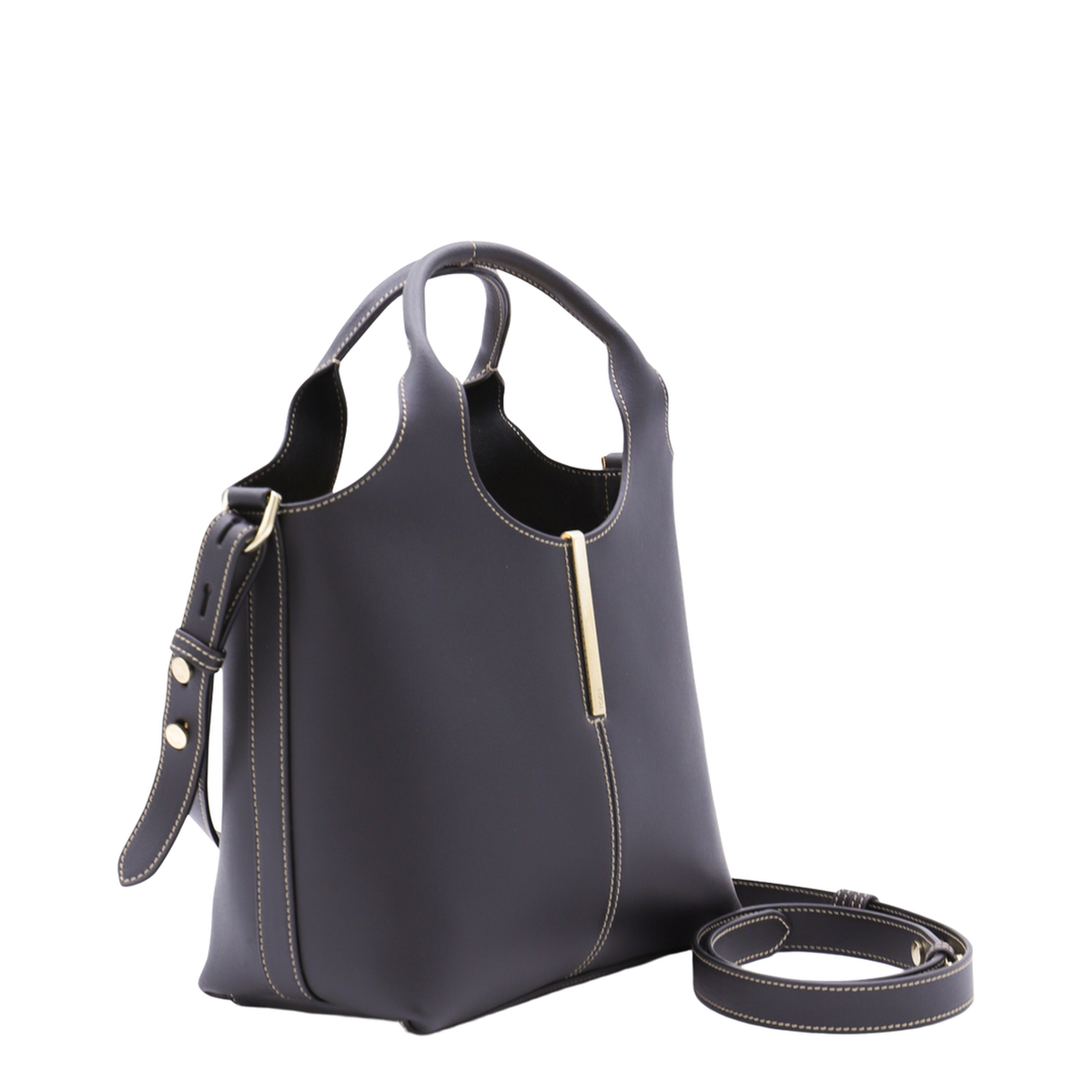 Shopping Bag Mini Calfskin Tote - Black - Image 3