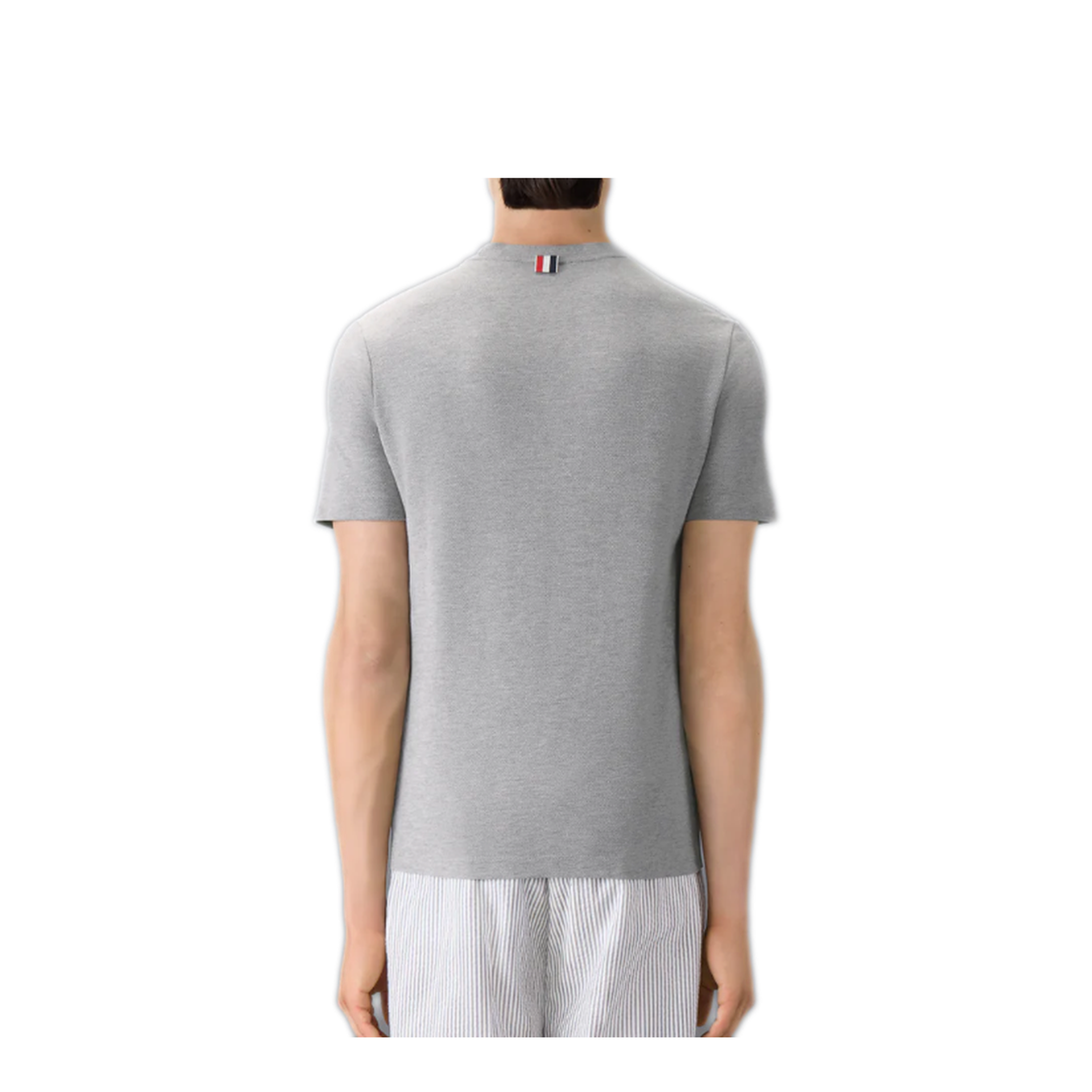 Short Sleeve Tee with Engineered 4 Bar Stripe in Classic Pique - Image 3