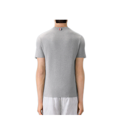 Short Sleeve Tee with Engineered 4 Bar Stripe in Classic Pique - Image 3