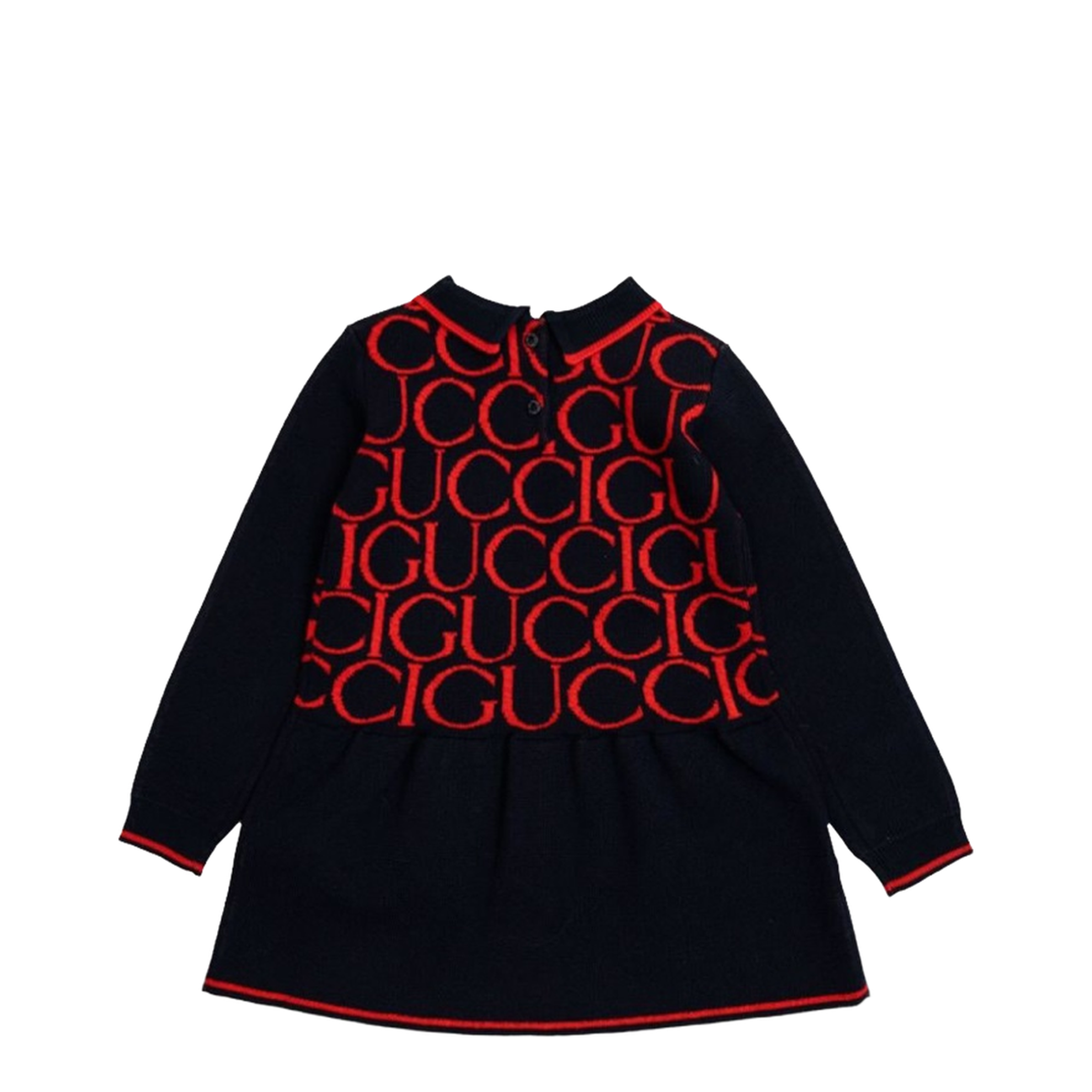 b l/s dress wo  jacquard/ ultramarine/red - Image 2
