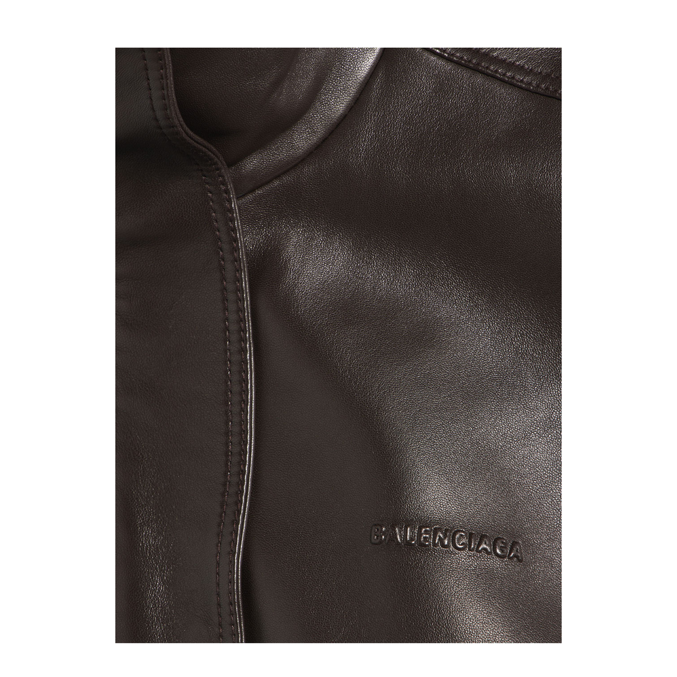 Sleeveless Blouson in Shiny Soft Lambskin - Image 6