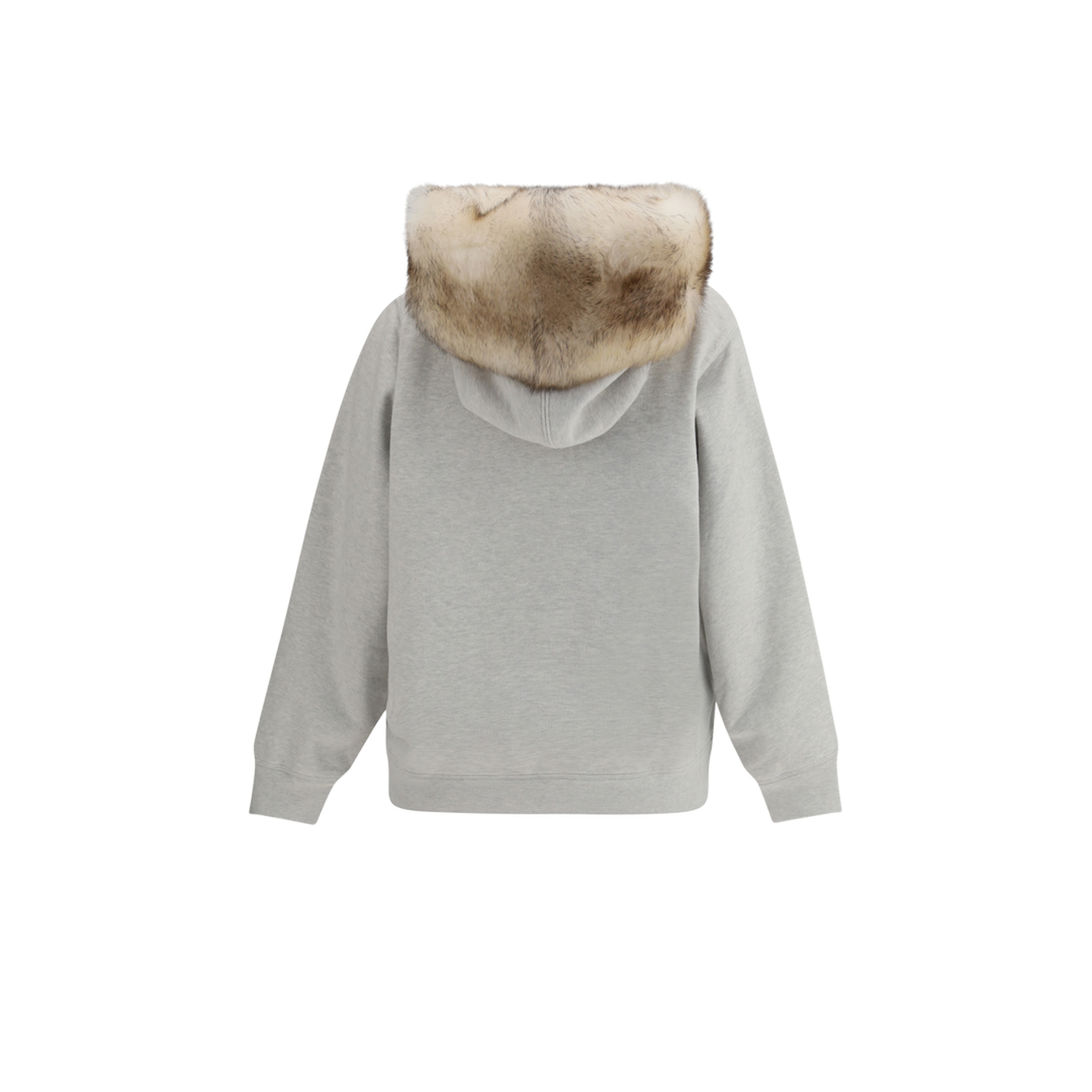 Hoodie features a hood lined in shearling - Image 2