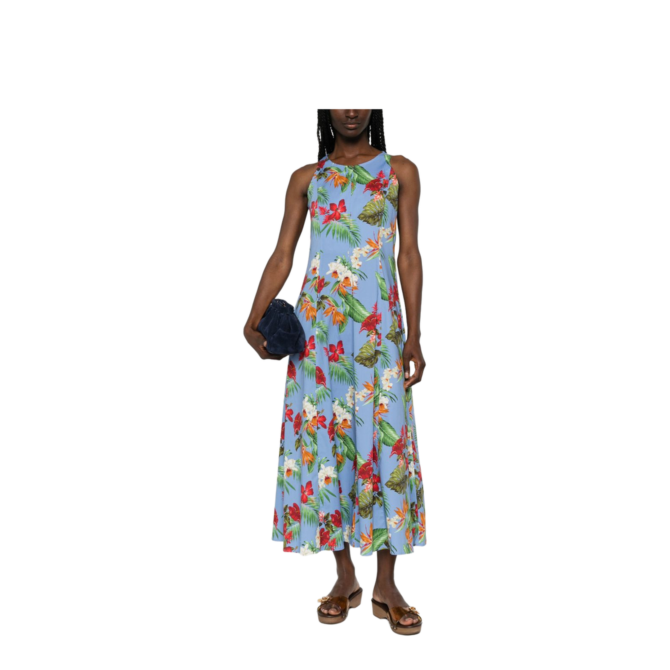 Printed Cotton Midi Dress - Image 5