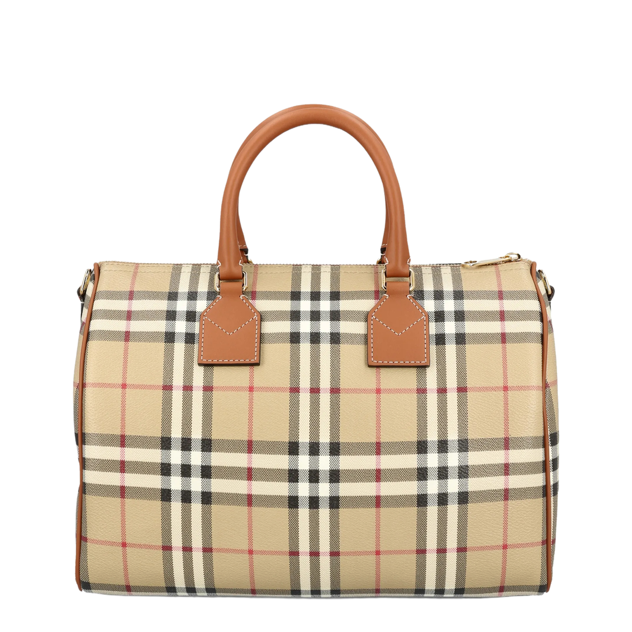 Medium Coated Cotton-Blend Bowling Bag - Archive Beige Briar Brown - Image 2
