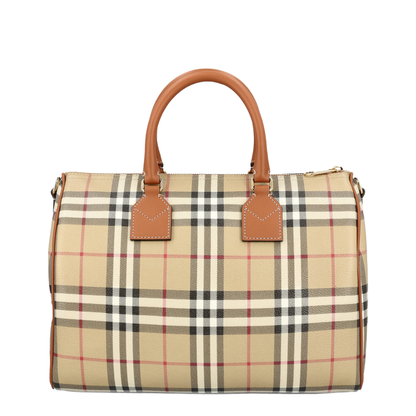 Medium Coated Cotton-Blend Bowling Bag - Archive Beige Briar Brown - Image 2