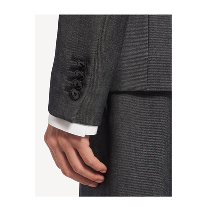 Double-Breasted Tailored Jacket in Wool Twill in Denim Look - Image 6