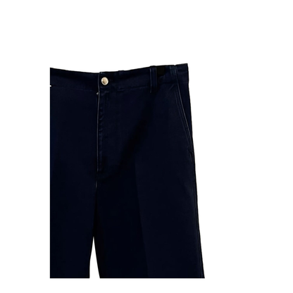 Washed Denim Pant with Embossed Label in Dark Blue - Image 2