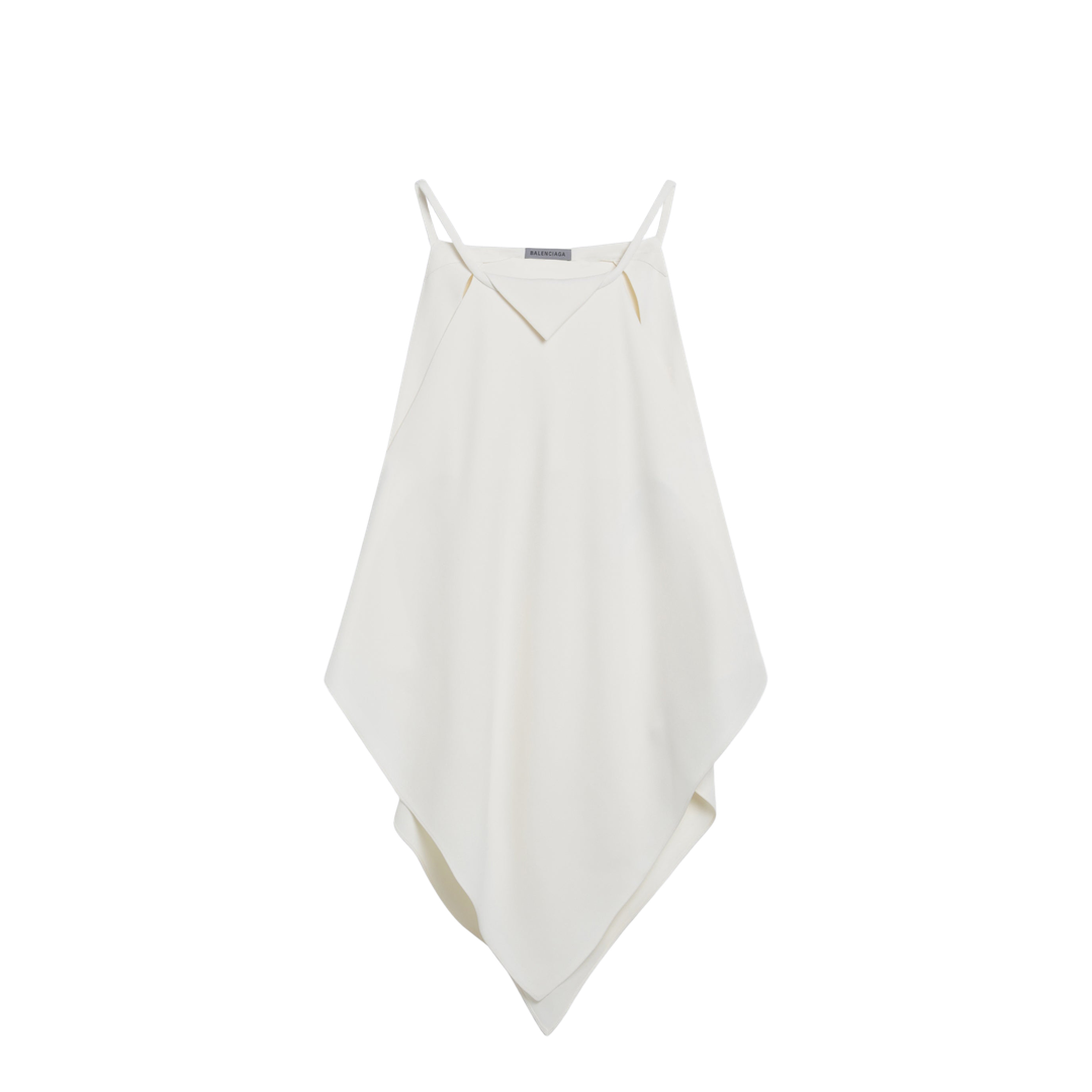 Scarf-inspired Wool and Silk Crepe Top in Ivory - Image 1