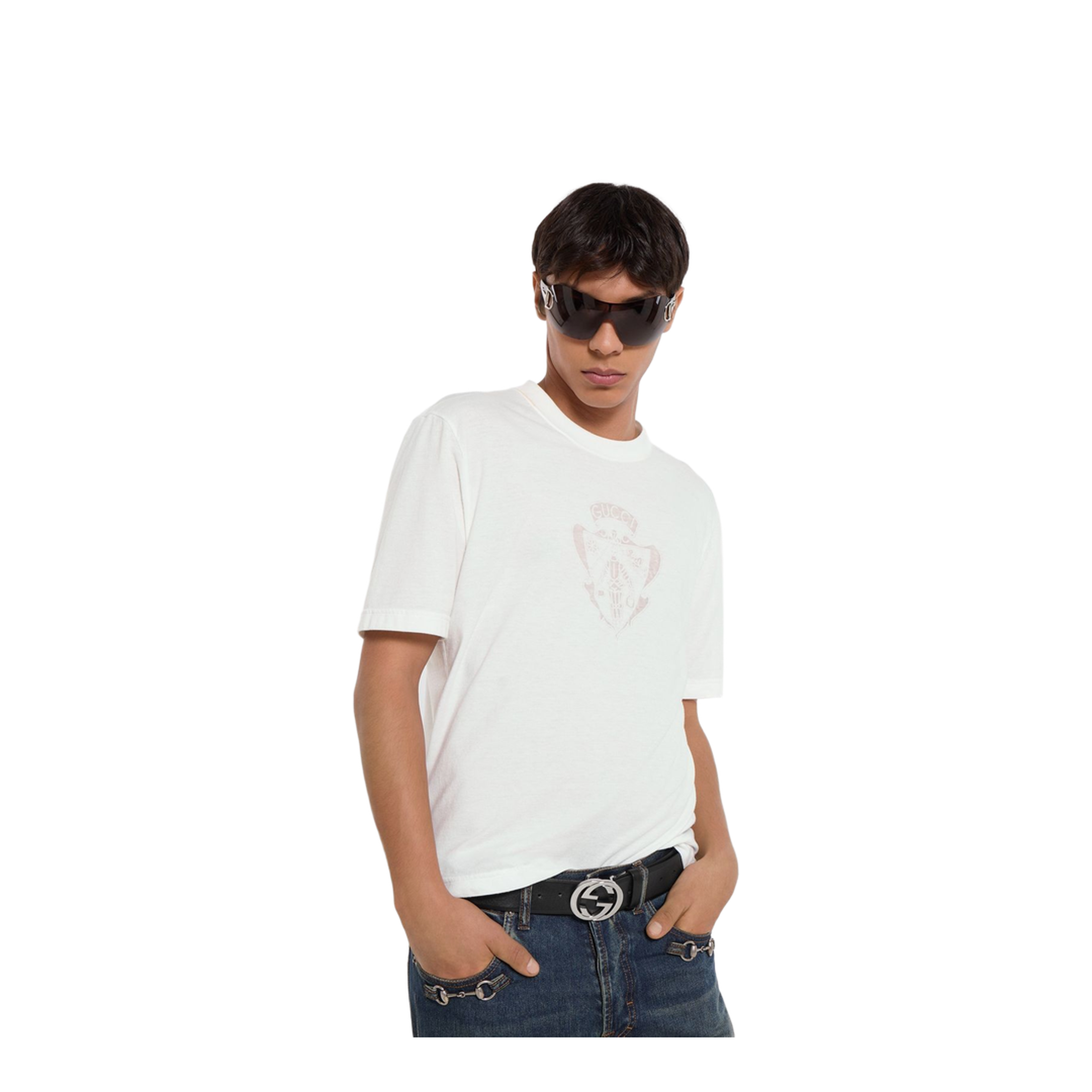 Cotton Jersey T-Shirt with Devoré Detail - Image 3