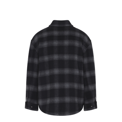 Flannel Wool Overshirt Padded Coat - Image 4