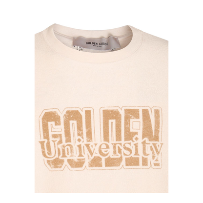 White Cotton Sweatshirt with Front Print - Image 4
