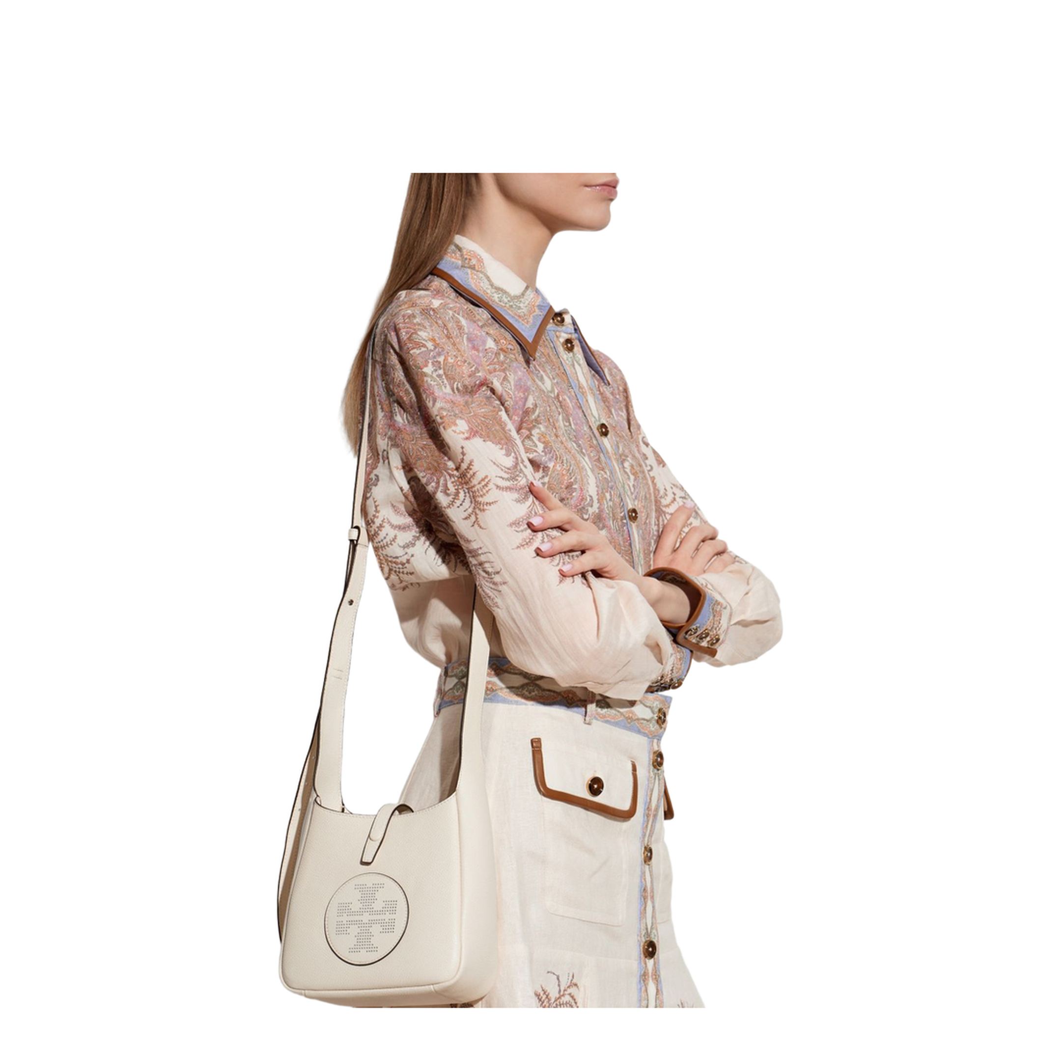 Miller Medium Pebbled Leather Bucket Bag - New Ivory - Image 4