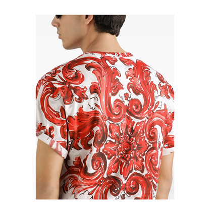 Majolica-Print Cotton T-Shirt - Image 5