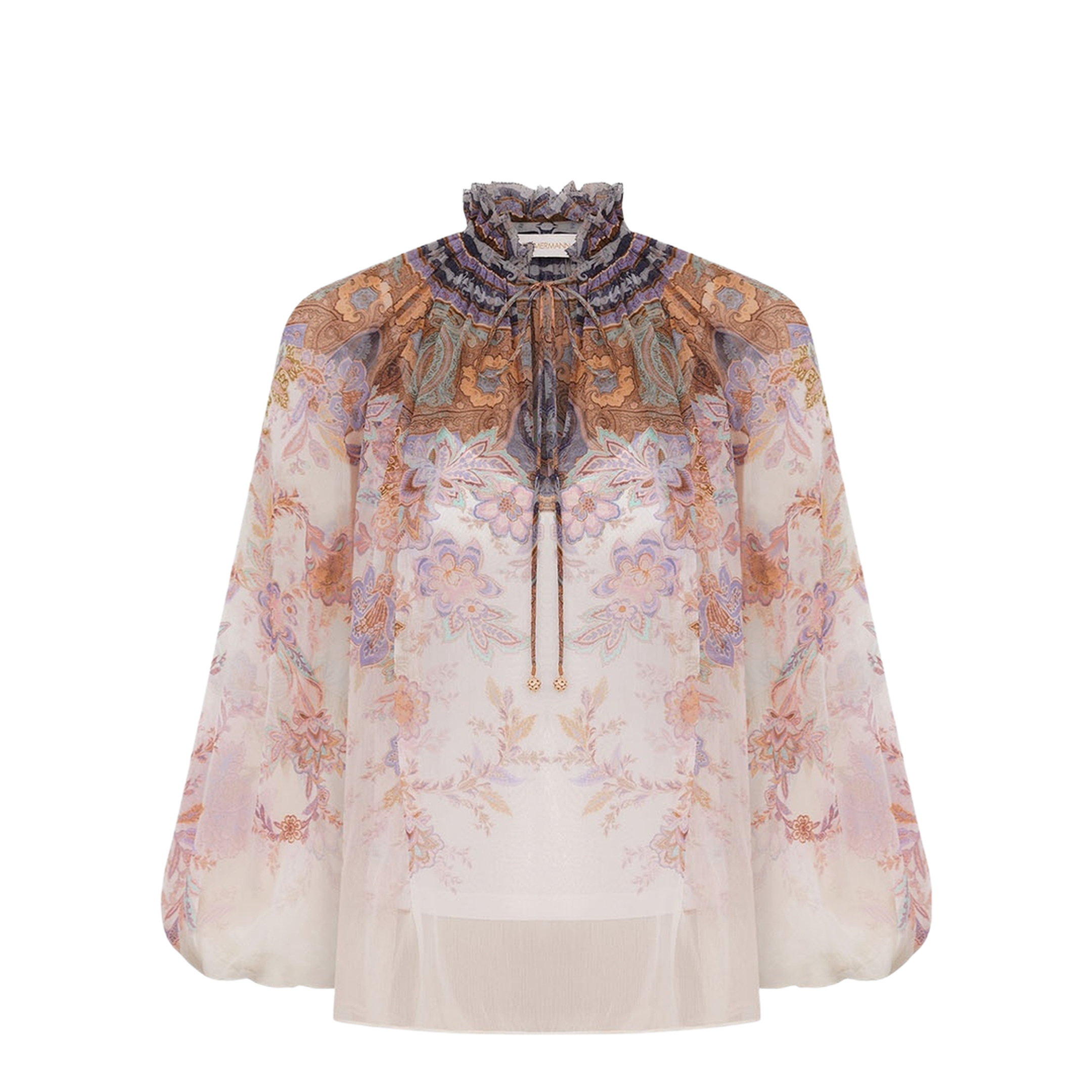 Luna Billow Puffed-Sleeve Blouse - Image 1