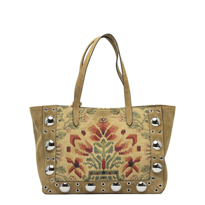 Medium Tote Bag in Jacquard Fabric - Image 1