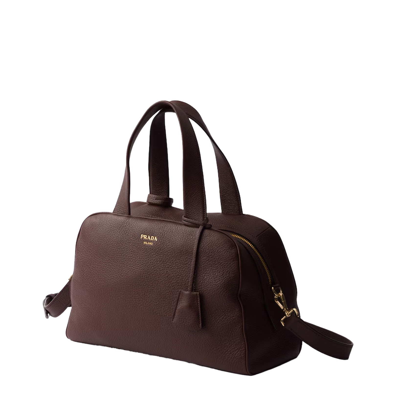 Bowling Bag in Grainy Leather Brown - Image 2