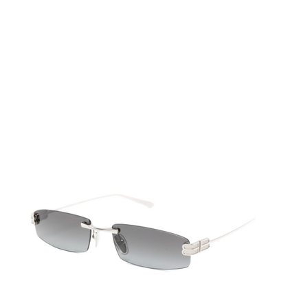 Gossip Rectangular Silver Gradient Grey Sunglasses - Image 3