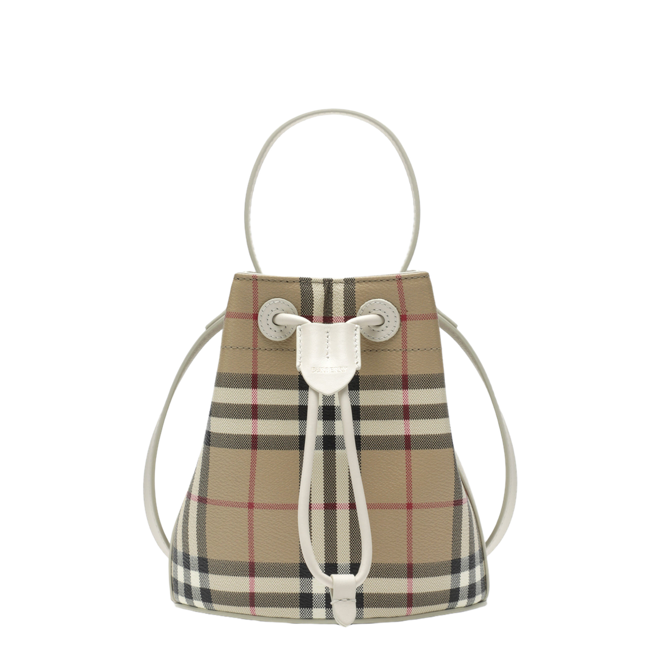 Mini Check Coated Textile Bucket Bag - Archive Beige/Soap Beige - Image 1