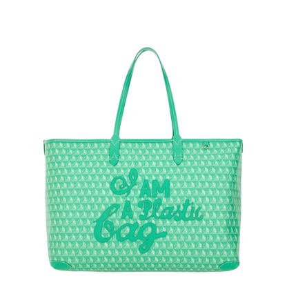 Tote Bag with I Am a Plastic Bag Pattern - Image 1