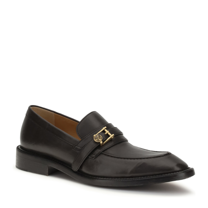 Leather Loafers with Medusa Accessory - Image 2