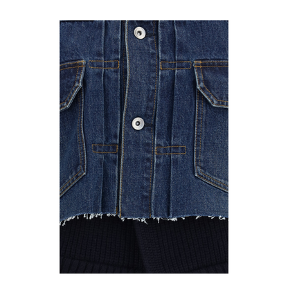 Denim Jacket with Wool Knit Layer - Image 3