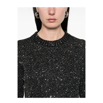 Black Wool Blend Cropped Sweater - Image 4