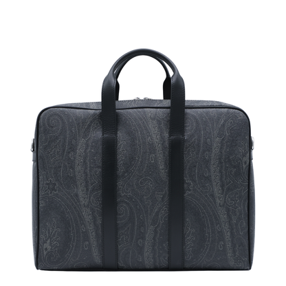 Coated Canvas Briefcase - Black - Image 3