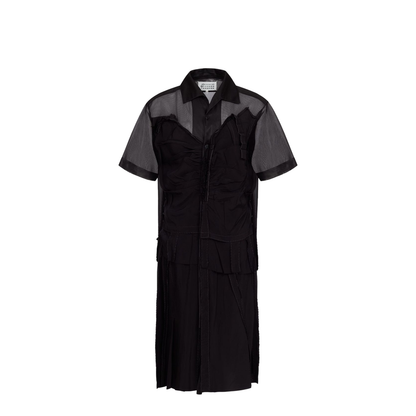 Black Mesh Design Dress - Image 1