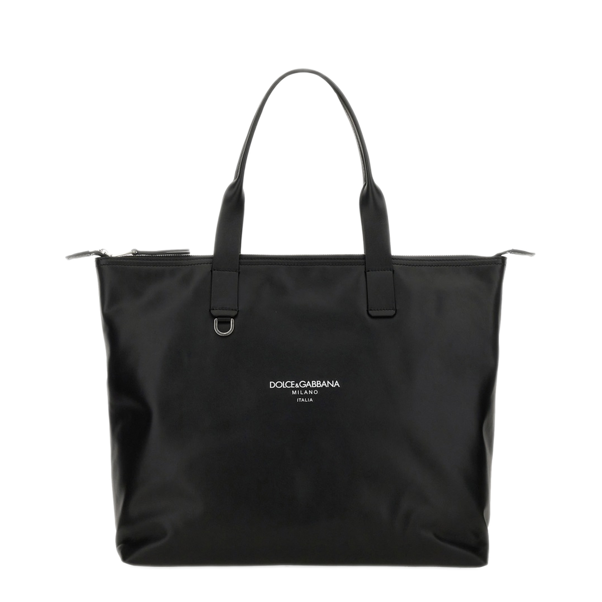 Adamo Medium Calfskin Shopping Bag - Black - Image 1