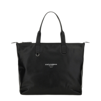 Adamo Medium Calfskin Shopping Bag - Black - Image 1