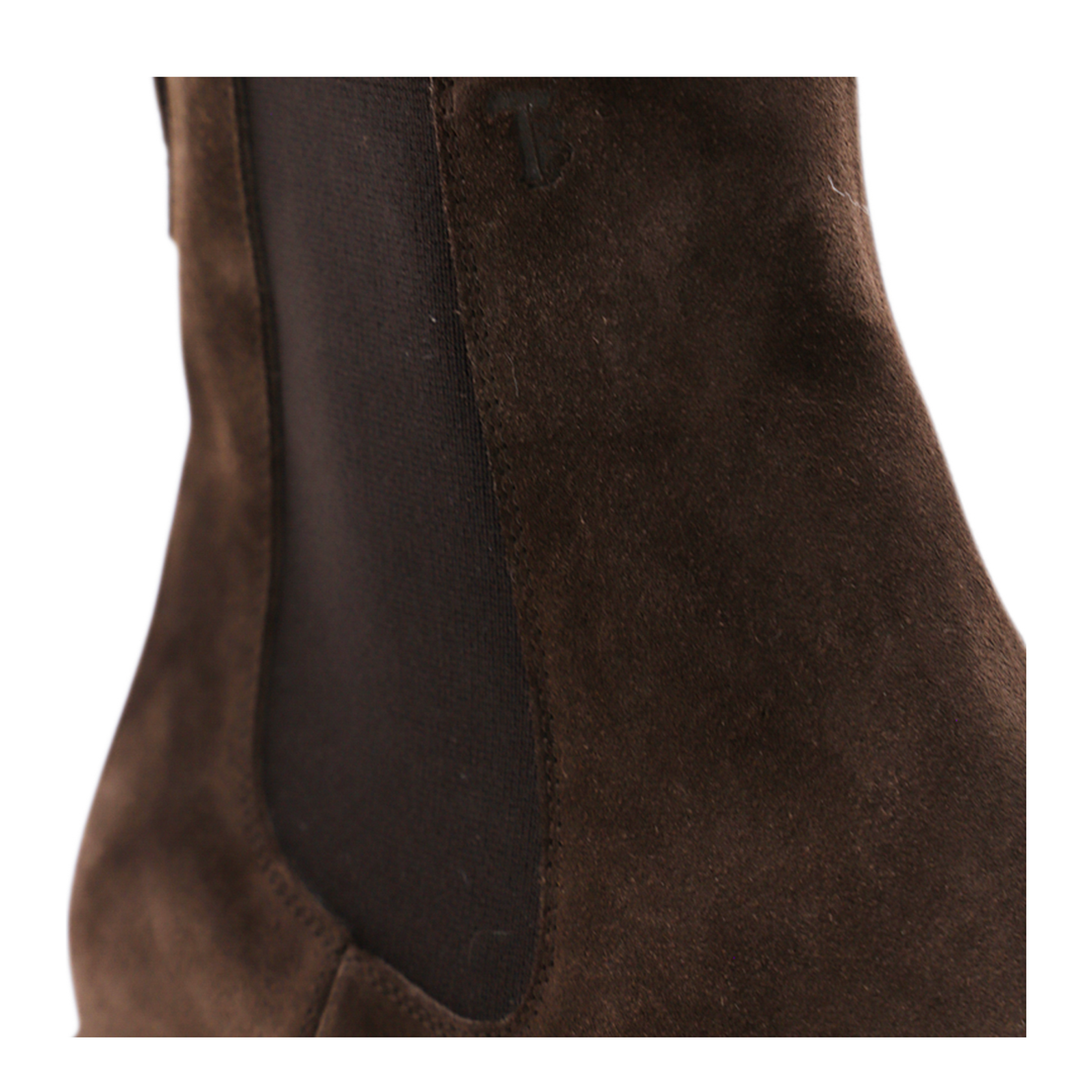 Coffee Brown Elasticated Side Panels Low Stacked Heel Round Toe - Image 7