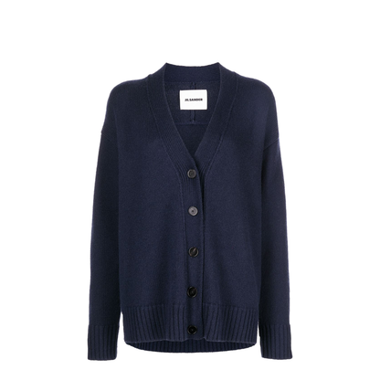 Navy Blue V-neck Cardigan - Image 4