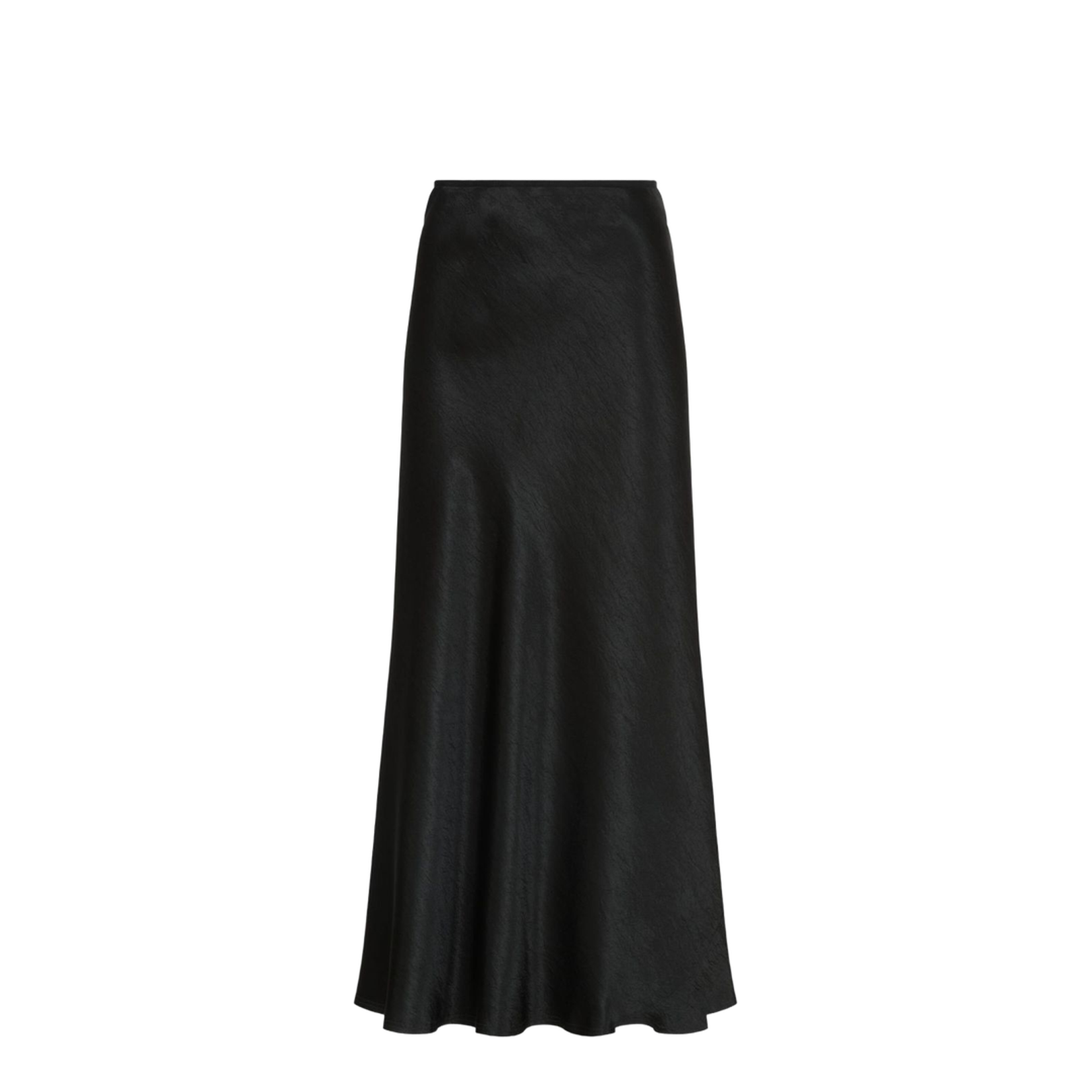 Black Satin Midi Skirt - Image 1