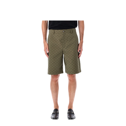 GG Canvas Shorts in Forest Green - Image 1