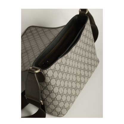 Ophidia Medium Coated Canvas Messenger Bag - Beige and Dark Brown - Image 4